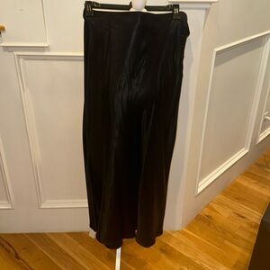 Black silk long skirt, buttons up size 10
